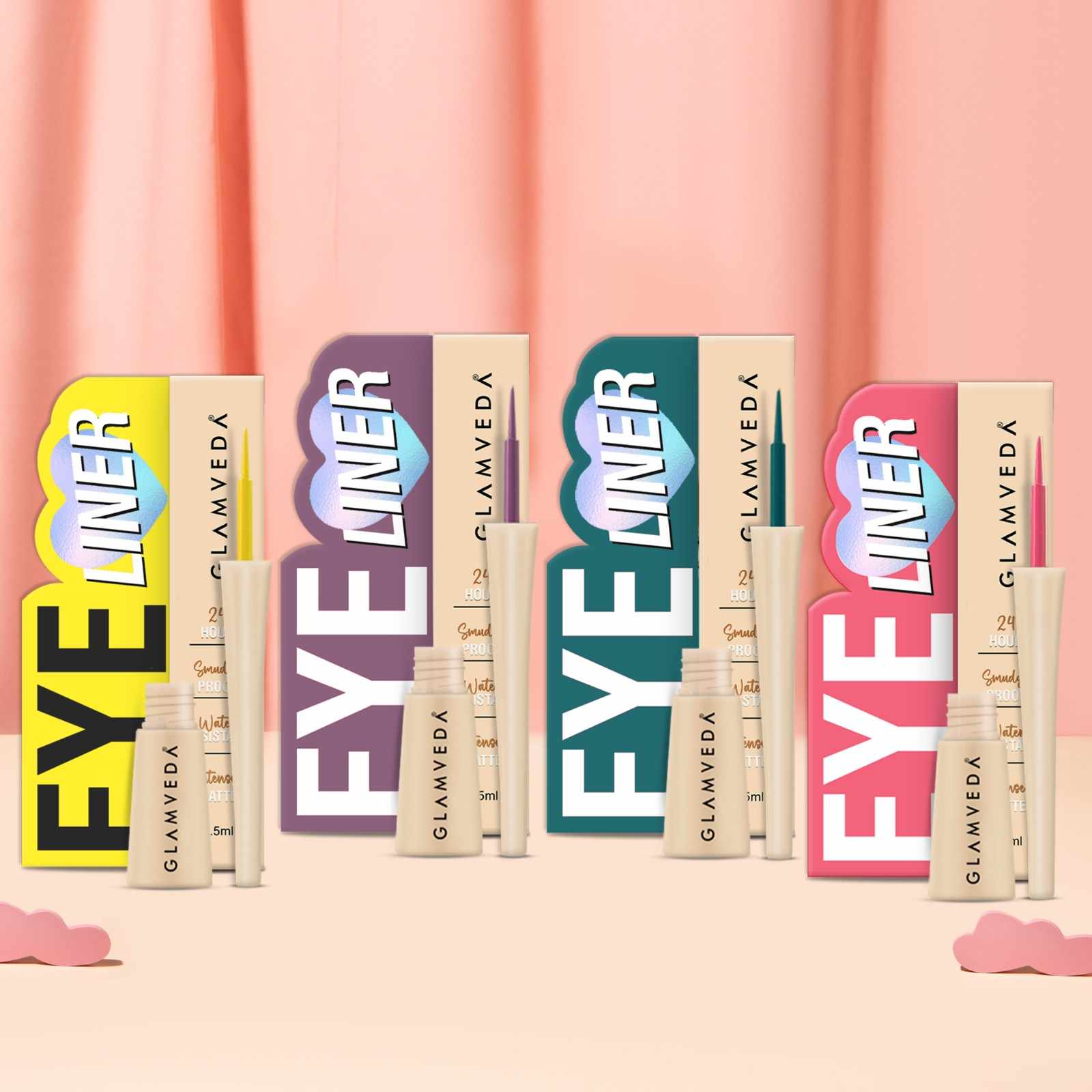 Vibrant Eyeliner Squad – 4 Pop Shades to Glow Up Your Mood | Bold, Waterproof, & Easy to Apply
