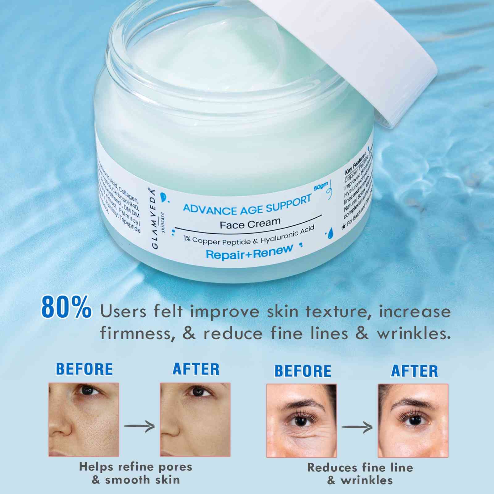1% Copper Peptide & Hyaluronic Acid Face Cream