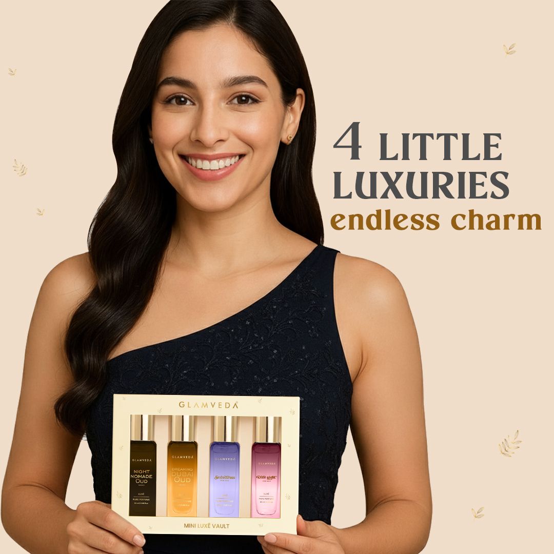Glam Nights Vault - Date Night+Seductress+Dreaming Dubai Oud+Night Nomade Oud | Luxury Unisex Pure Perfume Gift Set 4 x 20ml