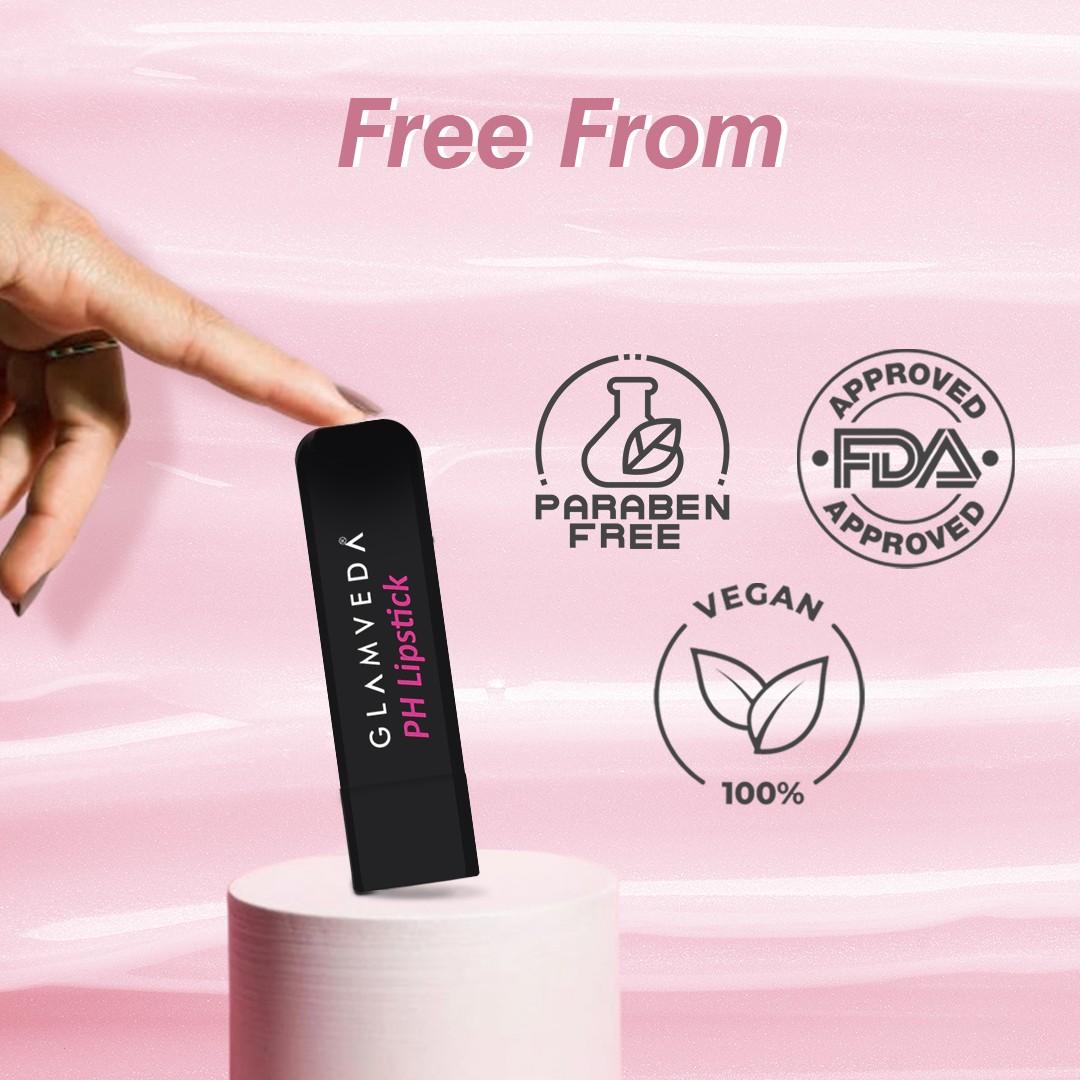 Glamveda PH Lipstick – Black to Glossy Pink Magic with Long-Lasting Nourishment & SPF 10 Pack OF 2 (8Gm)