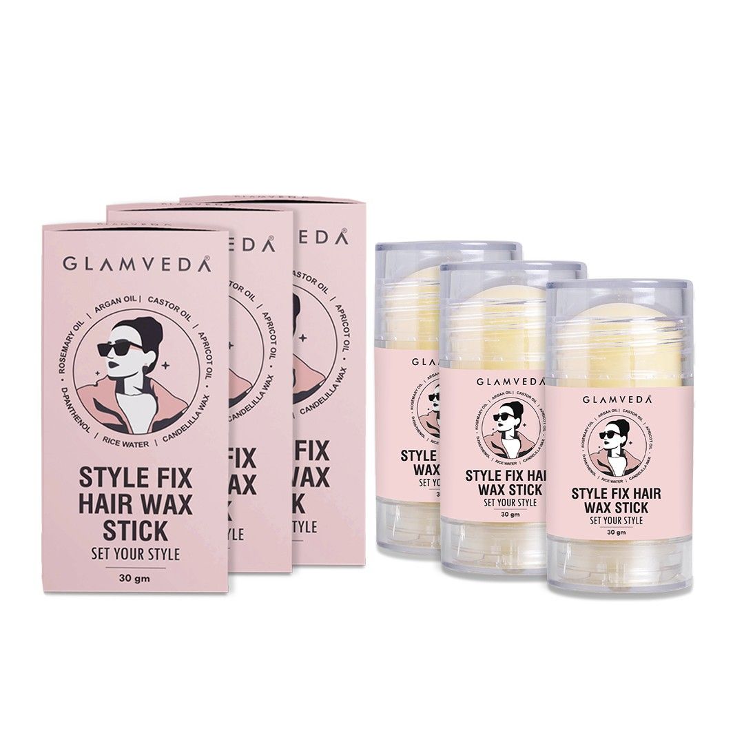 Glamveda Style Fix Hair Wax Stick | Non-Sticky, Non-Greasy Frizz Control for Baby Hair & Flyaways | Hair Styling Stick for All Hair Types