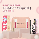 Pink in Paris Beauty Gift Set – Black Kajal, Pink Eyeliner, Pink Lip Gloss & Liquid Lipstick with Travel  Pouch