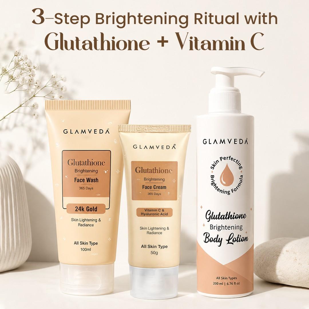 Glutathione Brightening & Dark Spots Removal 3 Steps Skincare Routine