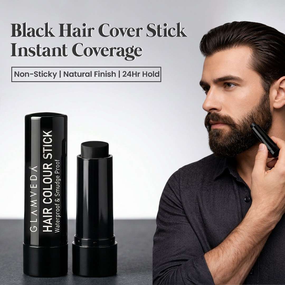 Black Hair Cover Stick For Men | Instant Grey Coverage | Waterproof & Smudge Proof