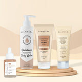Glamveda Glutathione Skin Perfecting Brightening & Dark Spots Removal 4 Steps Skincare Routine ( Face Wash + Face Cream + Face Serum + Body Lotion )