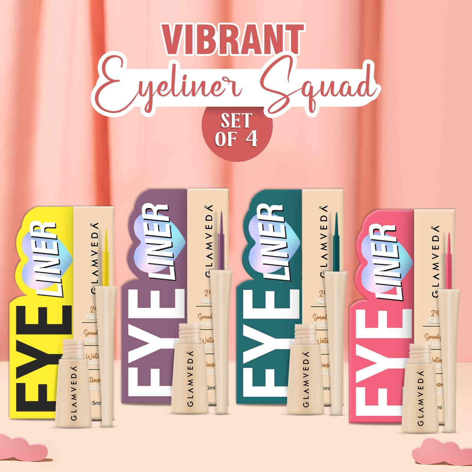 Vibrant Eyeliner Squad – 4 Pop Shades to Glow Up Your Mood | Bold, Waterproof, & Easy to Apply