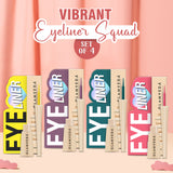Glamveda Vibrant Eyeliner Squad – 4 Pop Shades to Glow Up Your Mood | Bold, Waterproof, & Easy to Apply