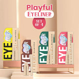 Glamveda Playful Eyeliner Set – 4 Fun Shades to Add Drama & Style | Smooth Application & Intense Color Payoff