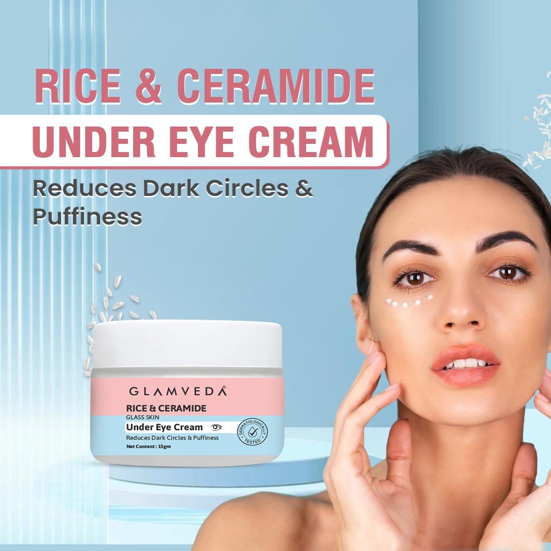 Glamveda Glass Skin Rice & Ceramide Under Eye Cream