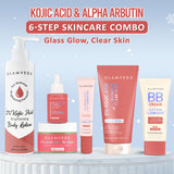 2% Kojic Acid 6-Step Skincare Routine- Facewash, Spot Corrector, Serum, BB Cream(Dark), Cream & Lotion