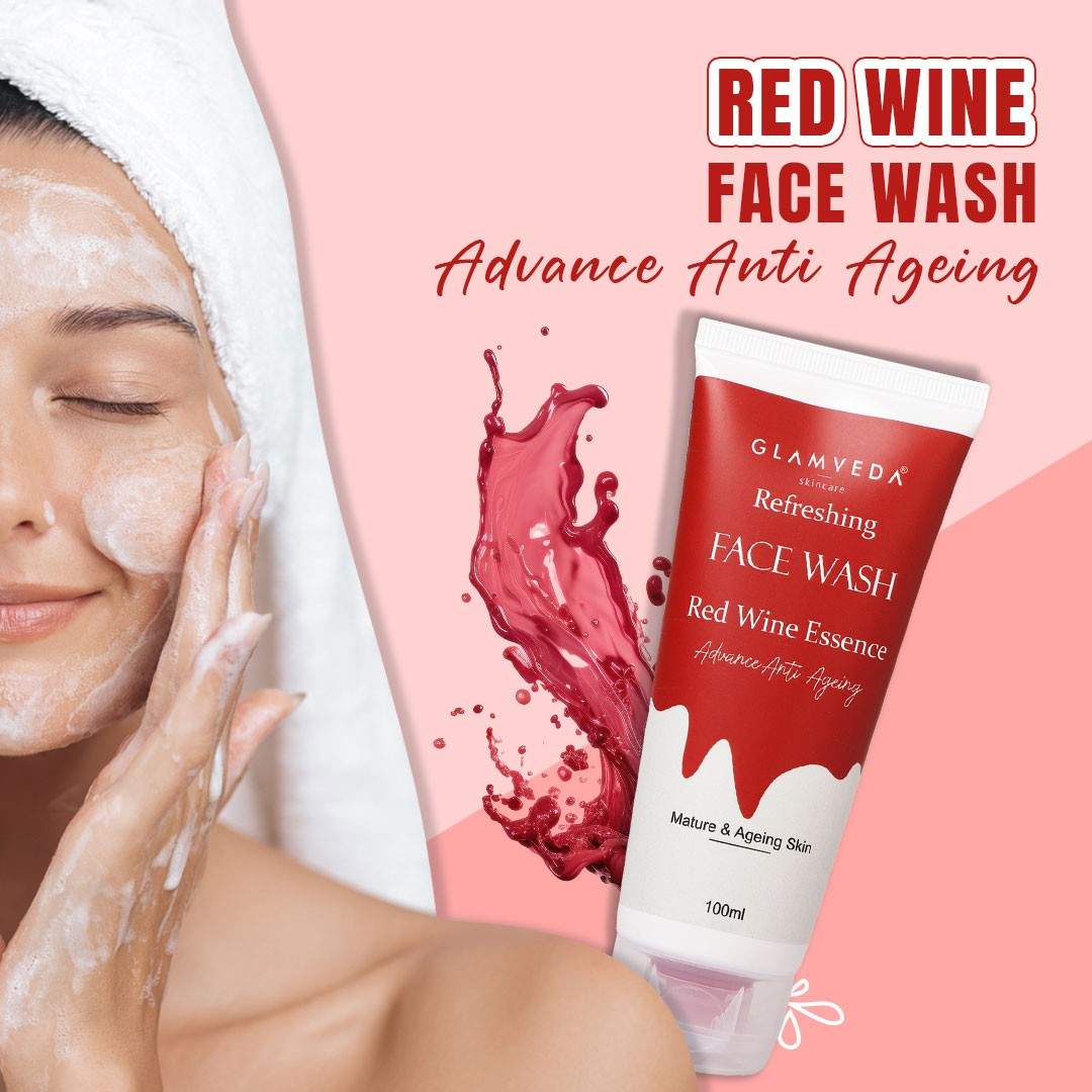 Glamveda Red Wine Advance Anti Ageing Face Wash