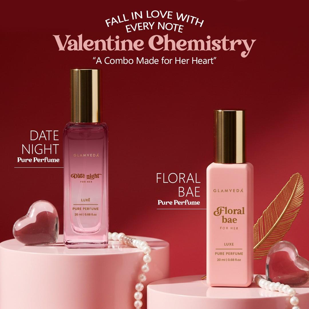 Glamveda Valentine Chemistry Pure Perfume Combo for Women | Date Night & Floral Bae 40ml