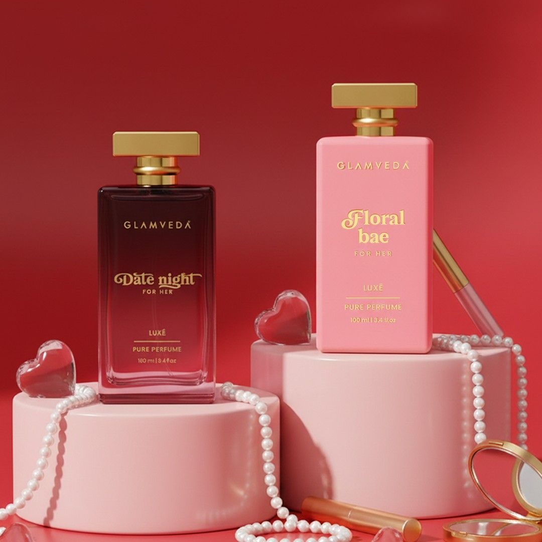 Glamveda Valentine Signature Perfume Combo for Her | Date Night & Floral Bae Pure Lux Perfumes