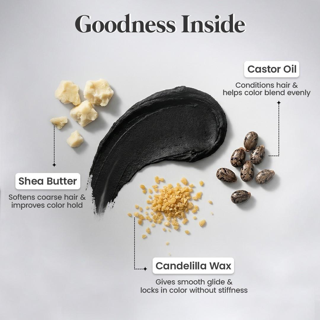 Black Hair Cover Stick For Men | Instant Grey Coverage | Waterproof & Smudge Proof