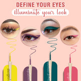 Glamveda Vibrant Eyeliner Squad – 4 Pop Shades to Glow Up Your Mood | Bold, Waterproof, & Easy to Apply