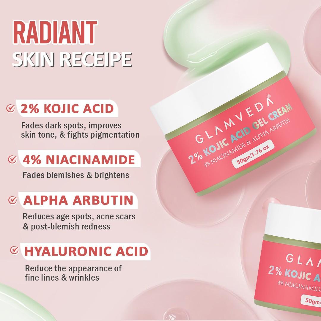 2% Kojic Acid Gel Cream with Niacinamide & Alpha Arbutin | For Hyperpigmentation