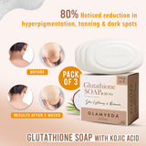Glamveda Glutathione Skin Lightening & Whitening Soap with Kojic Acid Pack of 3