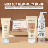 Glamveda Glutathione Bath & Body Skincare Routine Combo | Set of 4 Kit | For Skin Brightening and Lightening | ( Face Wash + Face Cream + Body Lotion + Soap )