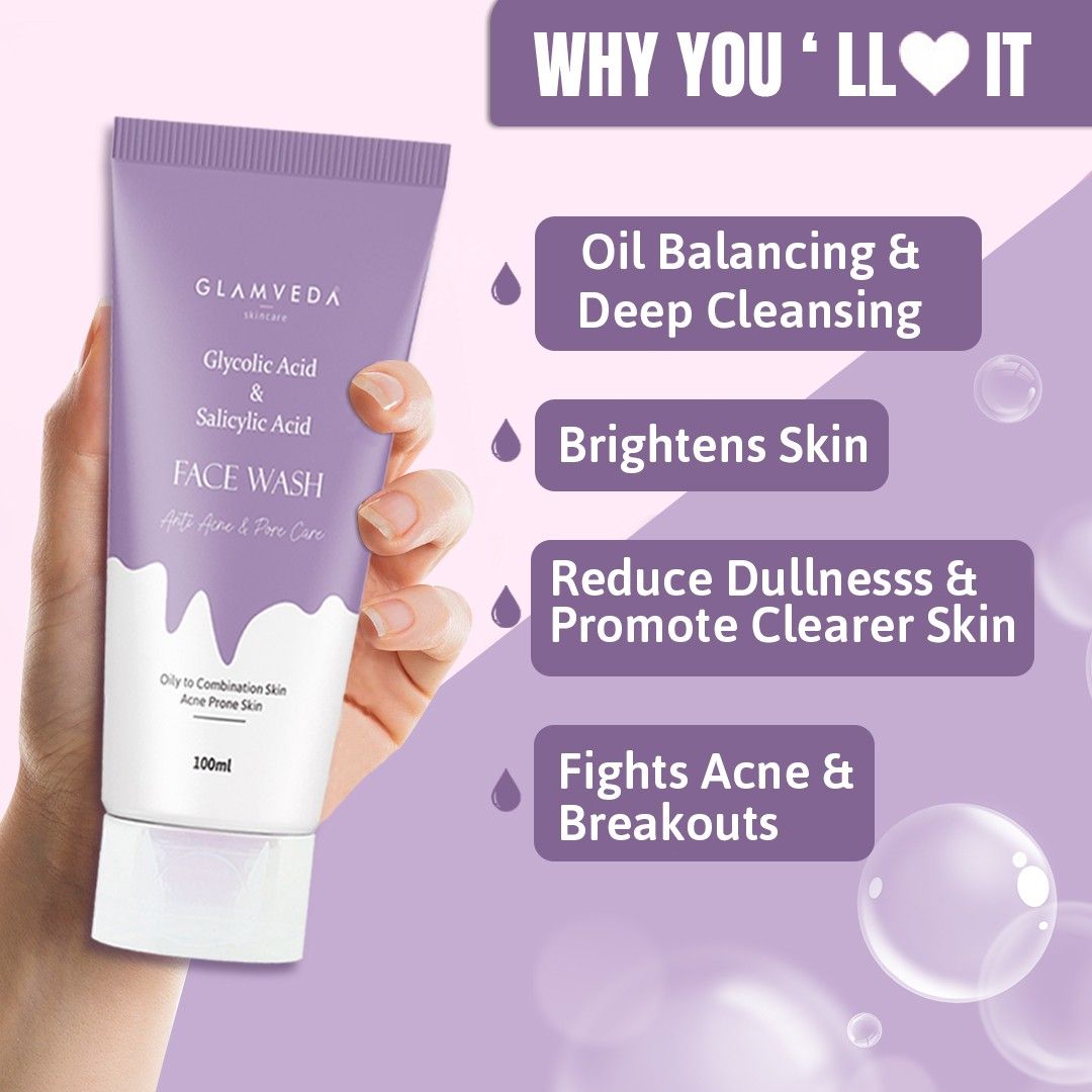 Glycolic acid & Salicylic Acid Anti Acne face wash