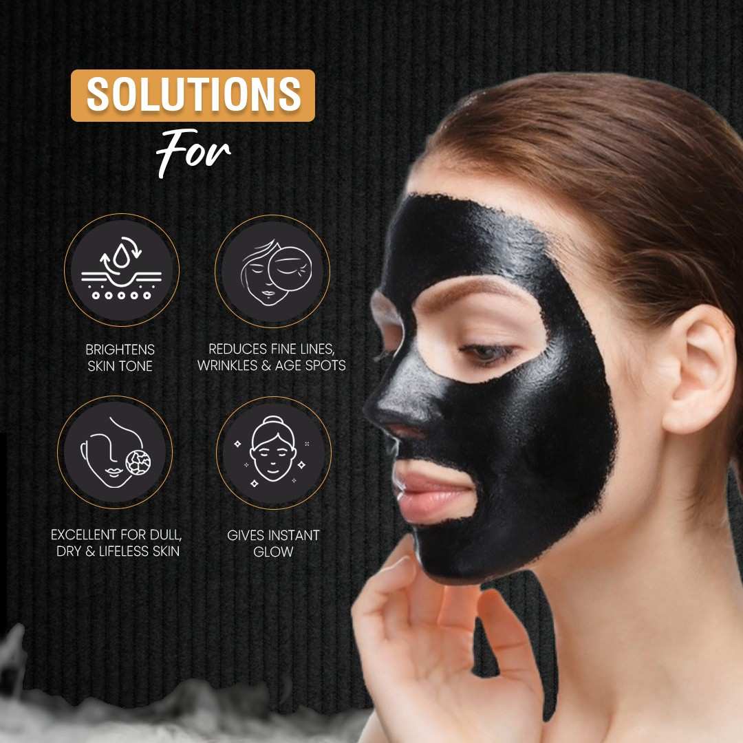 Glamveda Activated Charcoal Peel Off Mask Removes Blackheads and Whiteheads | 60gm