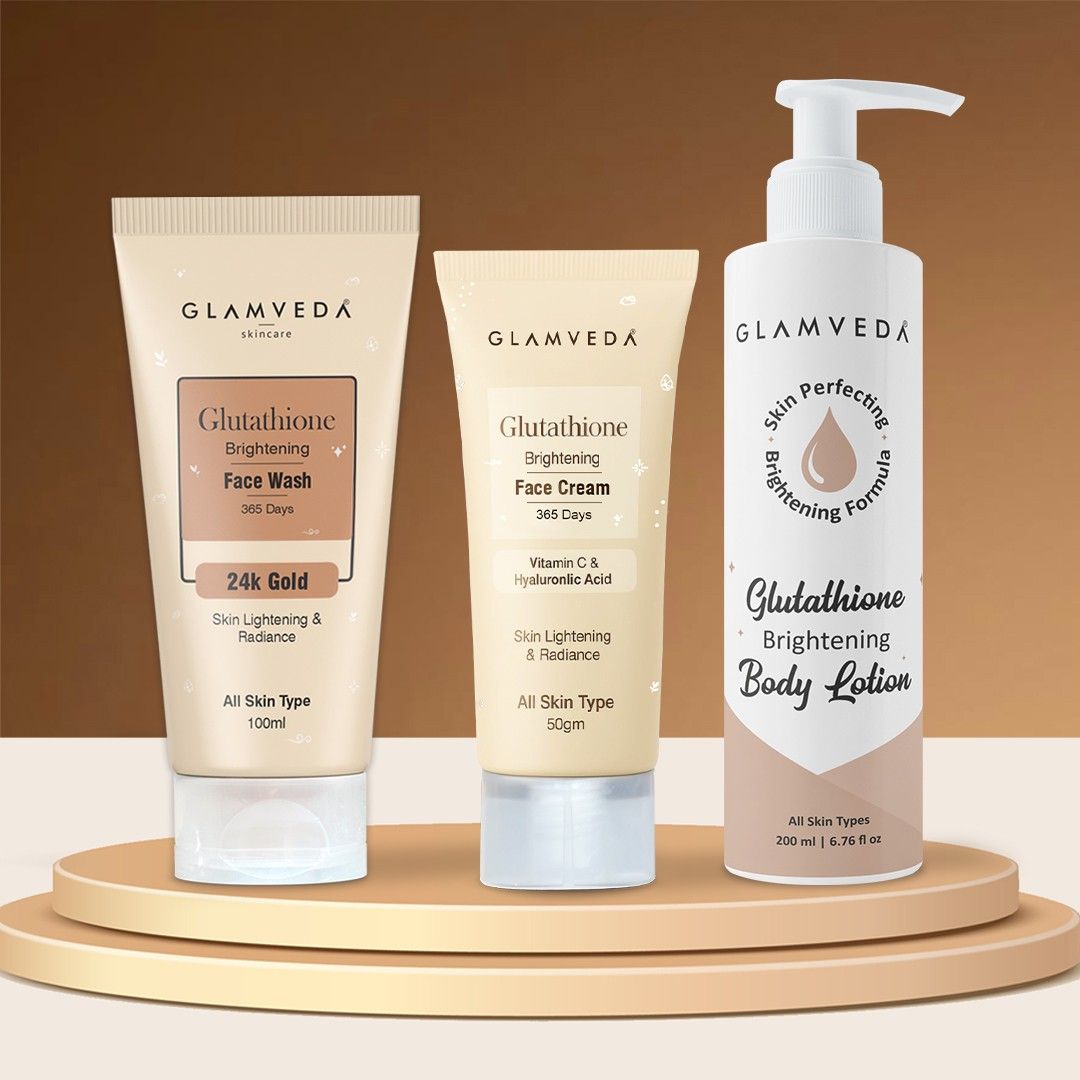 Glamveda Glutathione Brightening & Dark Spots Removal 3 Steps Skincare Routine