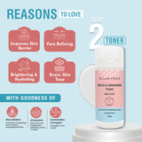 Glamveda Korean Glass Skin Rice & Ceramide 6 Step Gift Box | Face wash, Toner, Serum, Under eye cream, Moisturizer & Sunscreen