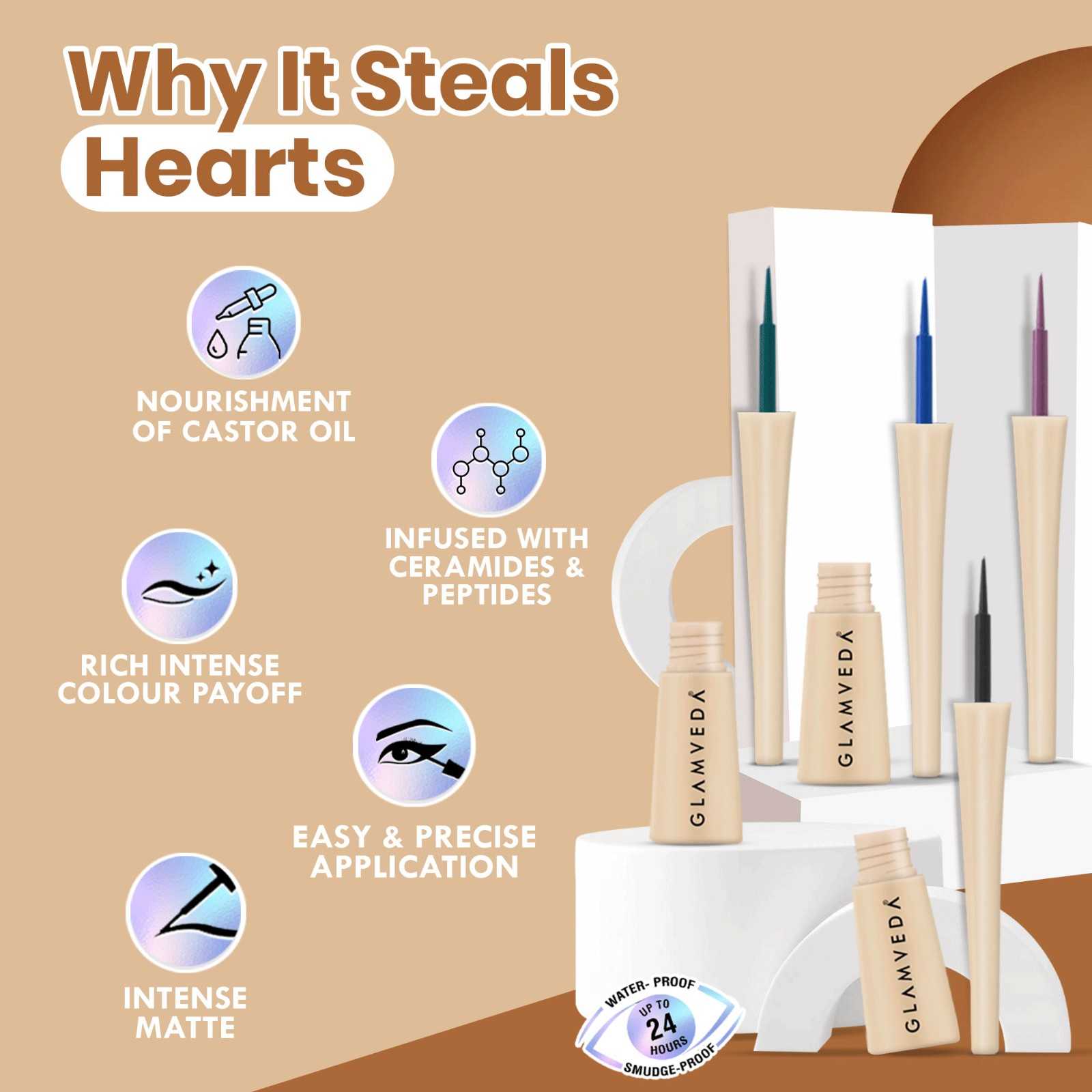 Bold & Lit Eyeliner Set – 4 High-Impact Colors for Creative & Unstoppable Looks | Smudge-Proof