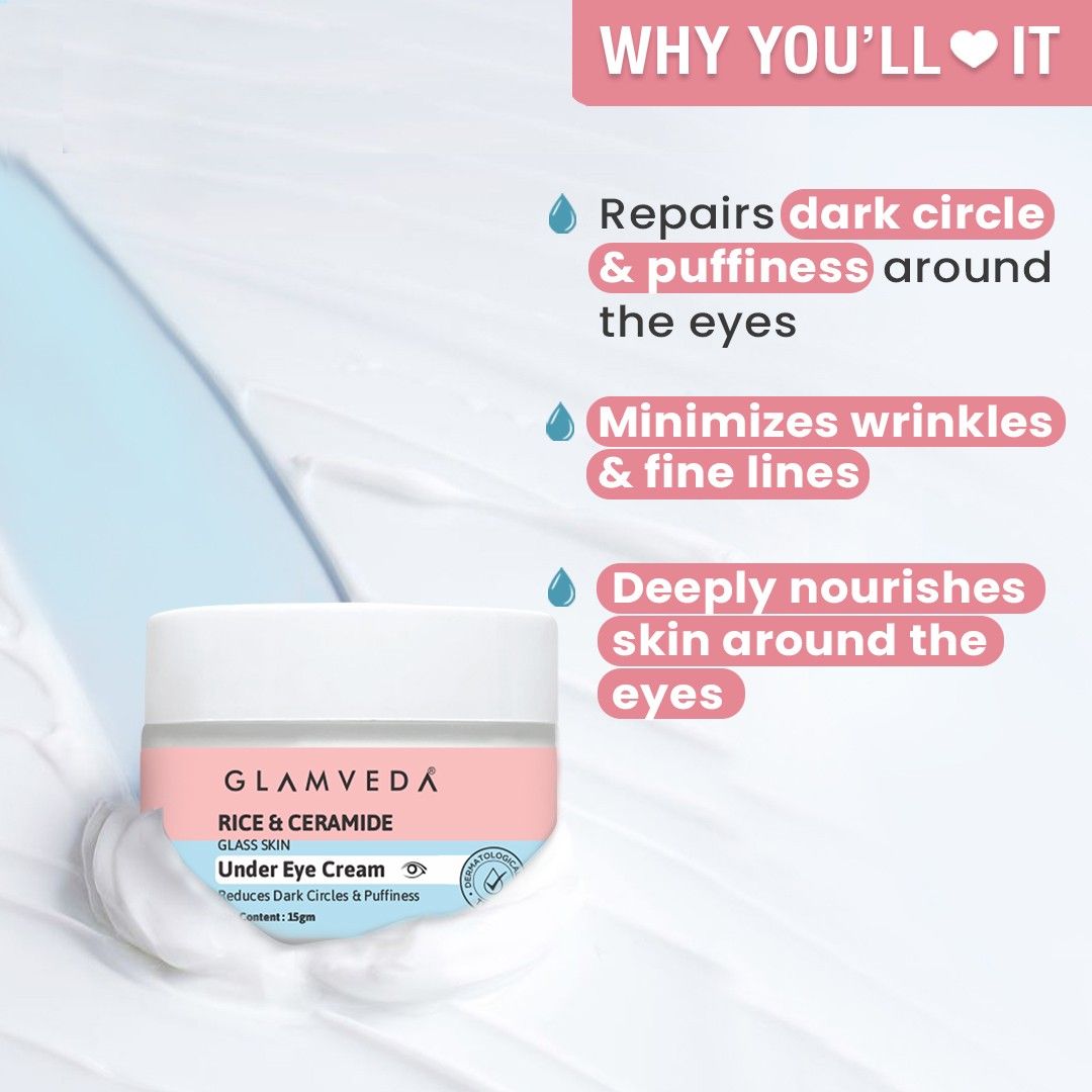 Glamveda Glass Skin Rice & Ceramide Under Eye Cream