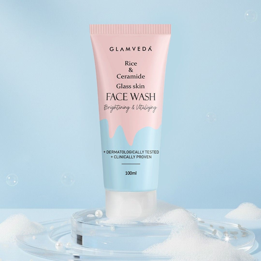 Glamveda Rice & ceramide Glass Skin Face Wash