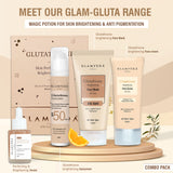 Glamveda Glutathione 4-Step Skincare Routine For Healthy & Radiant Skin | Skin Brightening and Lightening Combo ( Face Wash + Face Cream + Face Serum + Sunscreen )