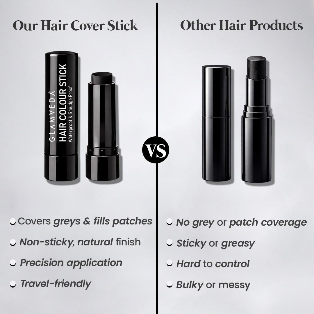 Black Hair Cover Stick For Men | Instant Grey Coverage | Waterproof & Smudge Proof