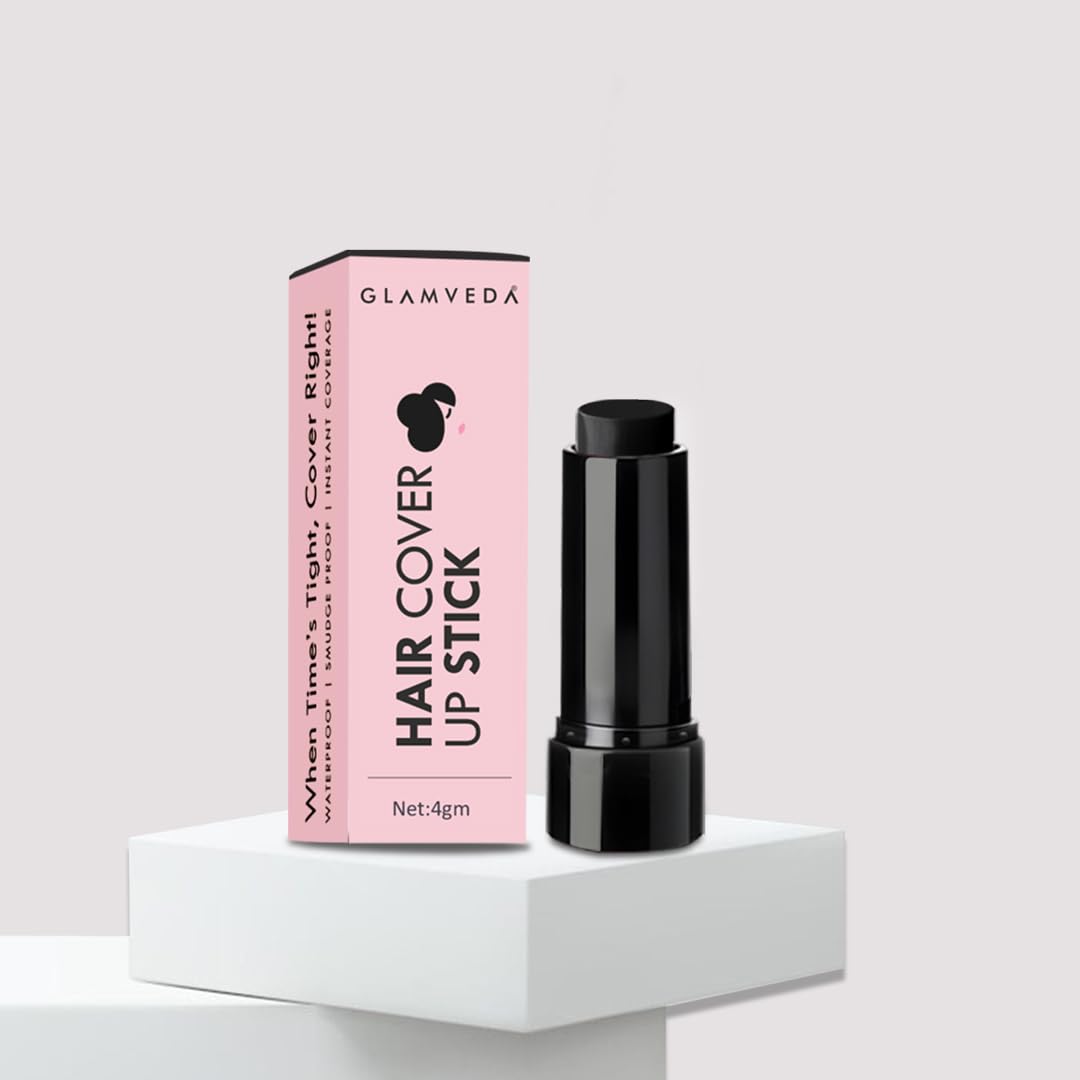 Glamveda Hair Cover-Up Stick | Instant Hairline & Root Filler – Black 4gm