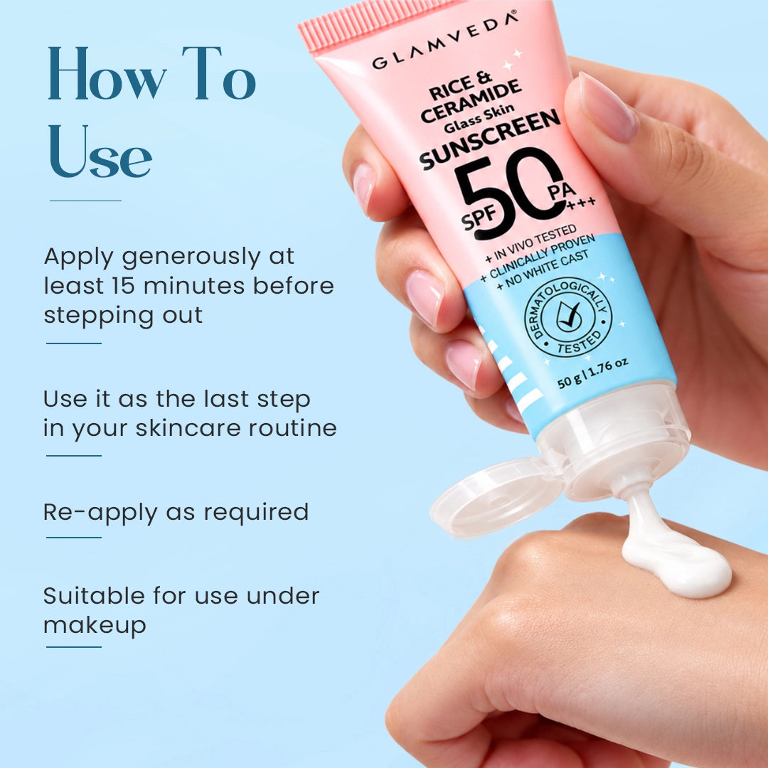 Korean Glass Skin Rice & Ceramide Dewy Sunscreen SPF 50 PA+++