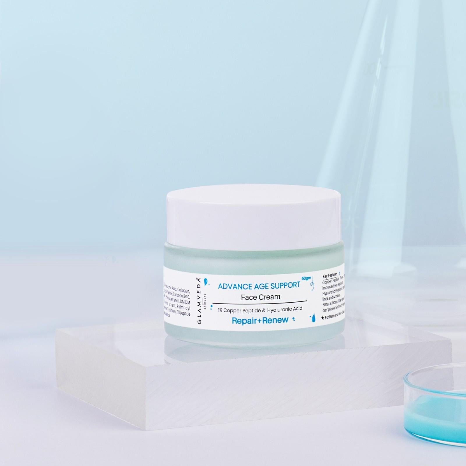 Glamveda 1% Copper Peptide & Hyaluronic Acid Face Cream