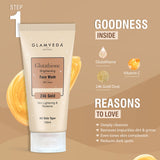 Glamveda Glutathione 4-Step Skincare Routine For Healthy & Radiant Skin | Skin Brightening and Lightening Combo ( Face Wash + Face Cream + Face Serum + Sunscreen )