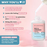 Glamveda Korean Glass Skin Rice & Ceramide 3 Step Combo | Face Wash, Serum & Moisturizer