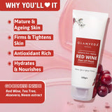 Glamveda Red Wine Advance Anti Ageing Combo Gift Pack | Reduces signs of ageing | Face Wash, Facial Kit & Peel Off Mask