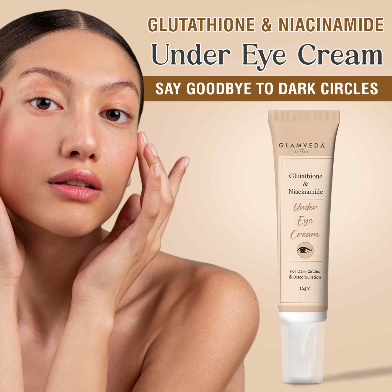 Glamveda Glutathione & Niacinamide Under Eye Cream For Dark Circles & Wrinkles