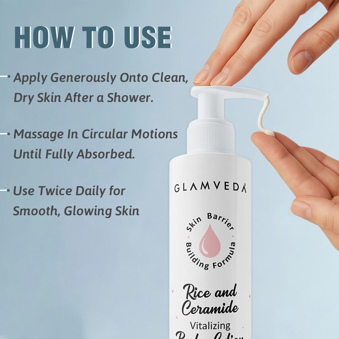 Rice & Ceramide Glass Skin Body Lotion Moisturizer| Deep Nourishment | 24 hrs Moisture lock