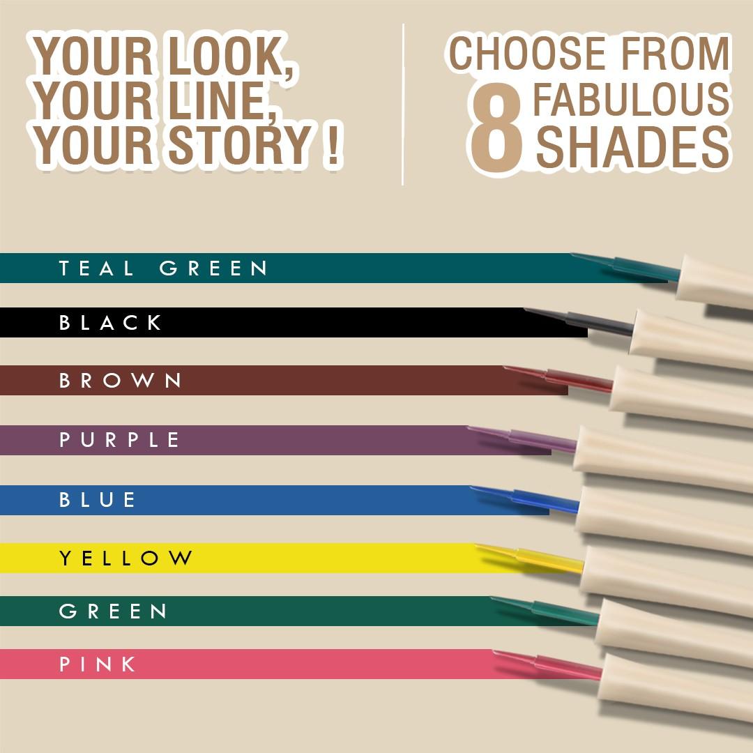 Glamveda Everyday Eyeliner Set – Smudge-Proof, 4 Iconic Shades for All-Day Glam | Waterproof & Long-Lasting