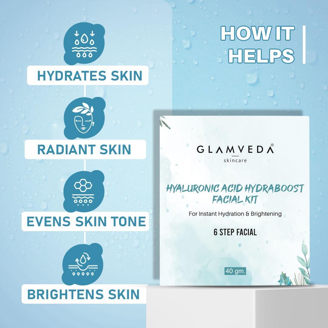 Glamveda Hyaluronic Acid Hydra boost Facial Kit 40gm