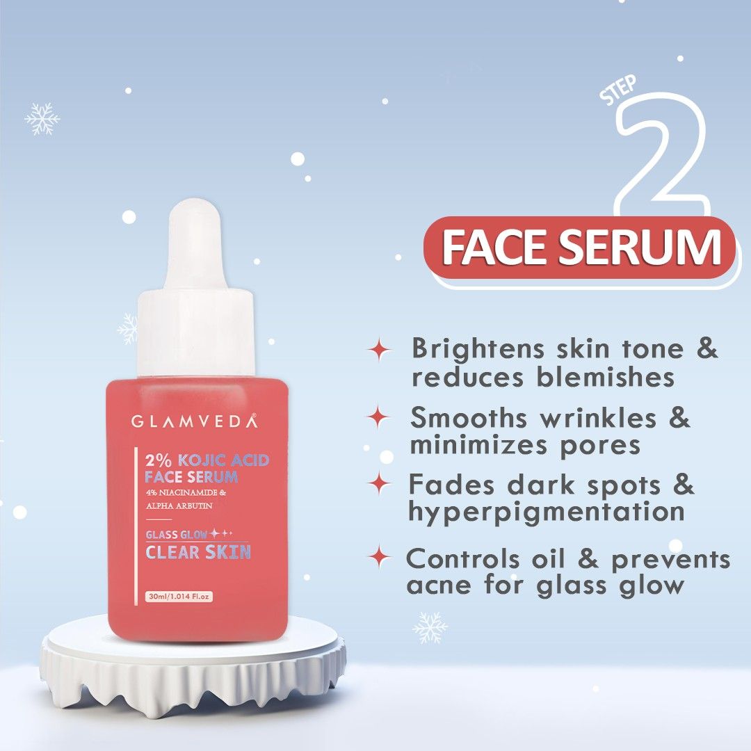 2% Kojic Acid 6-Step Skincare Routine- Facewash, Spot Corrector, Serum, BB Cream(Fair &Medium), Cream & Lotion