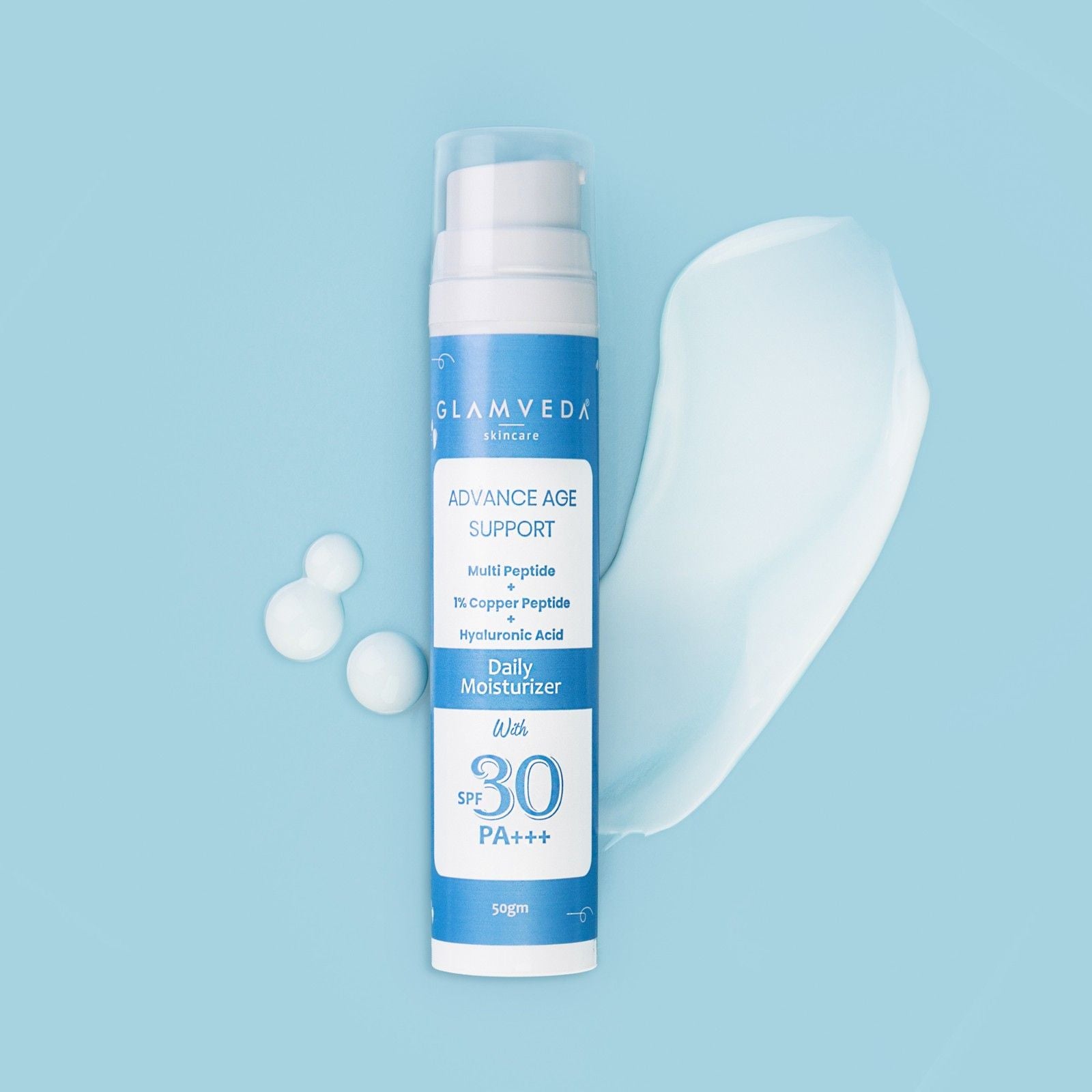 Glamveda 1% Copper peptide Advance Age Support Sunscreen SPF 30 +++