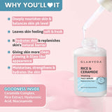 Glamveda Korean Glass Skin Rice & Ceramide 3 Step Combo | Face Wash, Serum & Sunscreen