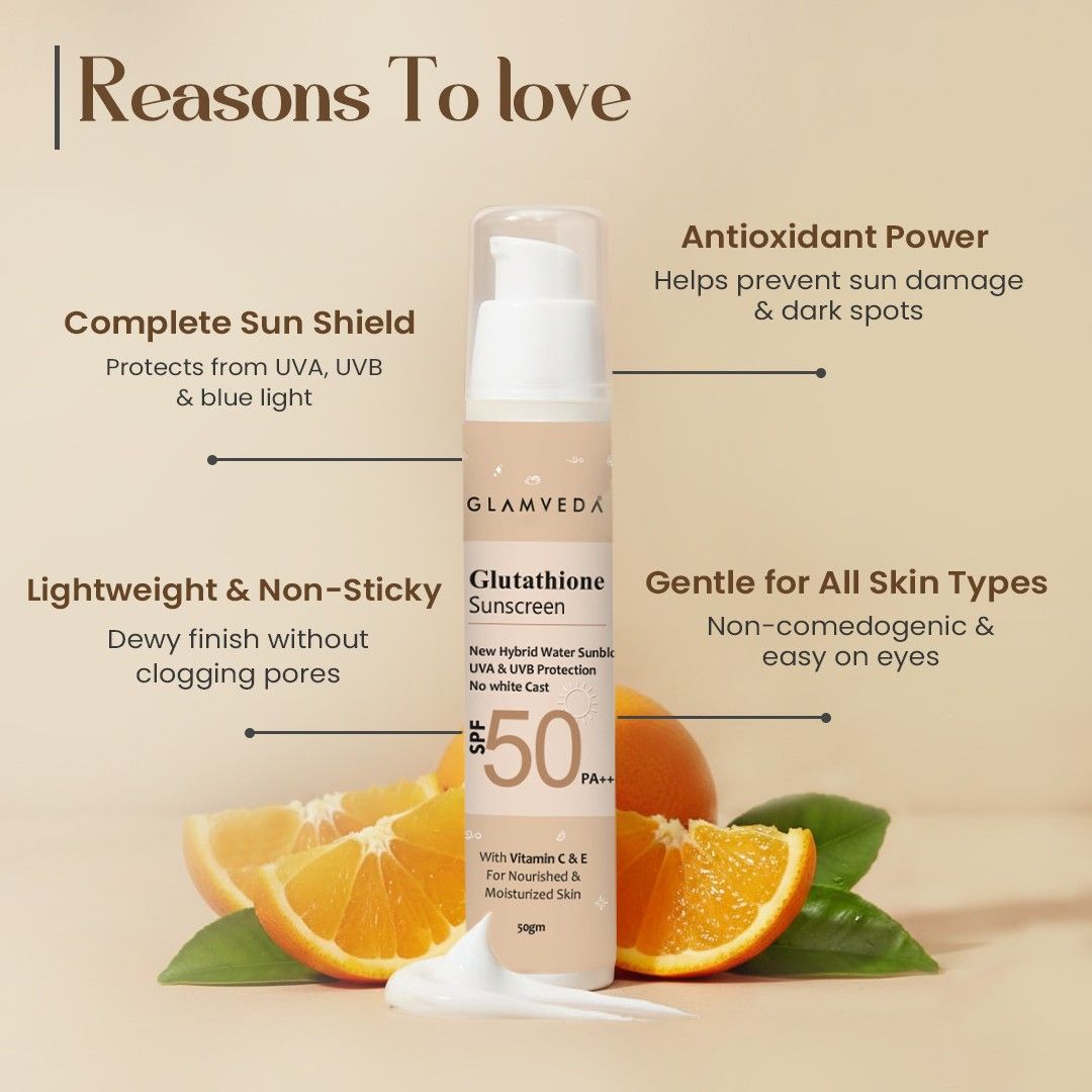 Glamveda Glutathione & Vitamin C Sunscreen SPF 50 Pa+++