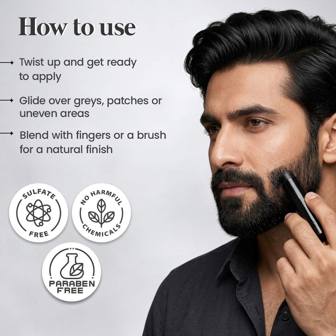 Black Hair Cover Stick For Men | Instant Grey Coverage | Waterproof & Smudge Proof