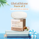Glamveda Glutathione Skin Lightening & Whitening Soap with Kojic Acid Pack of 3