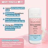 Glamveda Korean Glass Skin Rice & Ceramide 3 Step Combo | Face Wash, Toner & Moisturizer