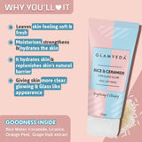 Glamveda Rice & Ceramide Korean Glass Skin Combo Gift Pack | Skin Brightening & Anti Dullness | Face Wash, Facial Kit & Peel Off Mask