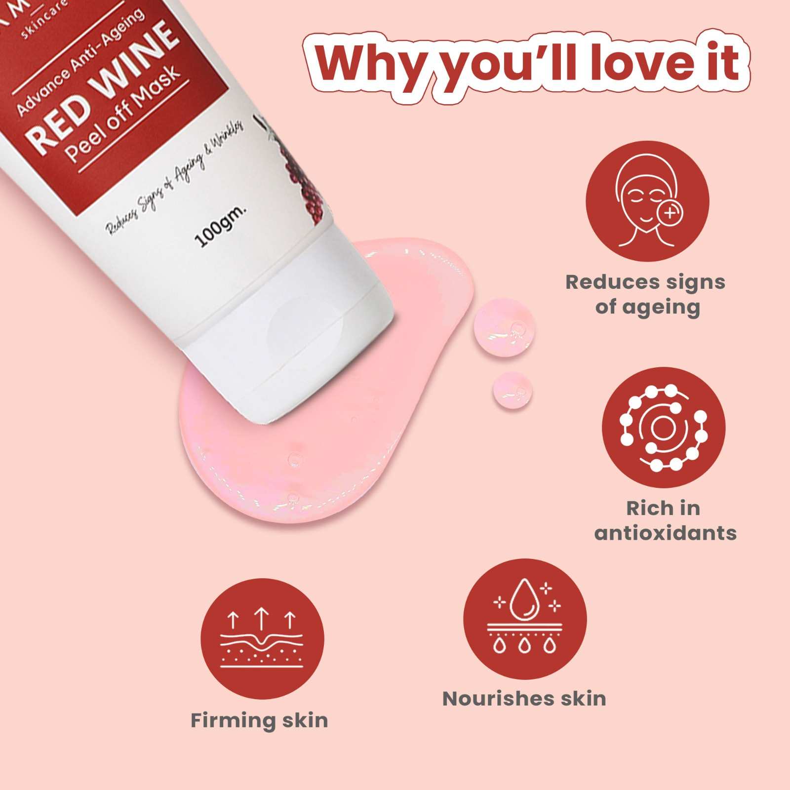 Glamveda Red Wine Peel Off Mask